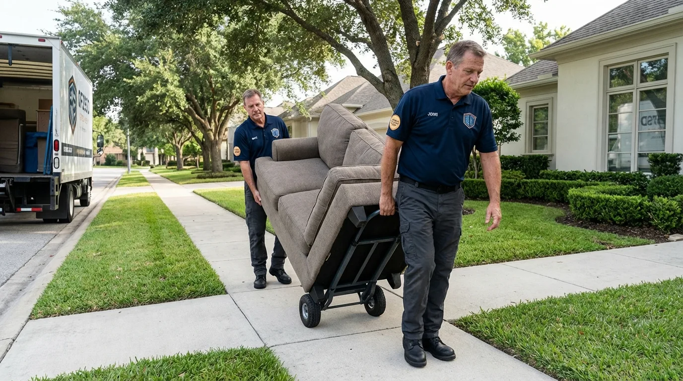 Local residential moving crew loading furniture in Douglass, KS